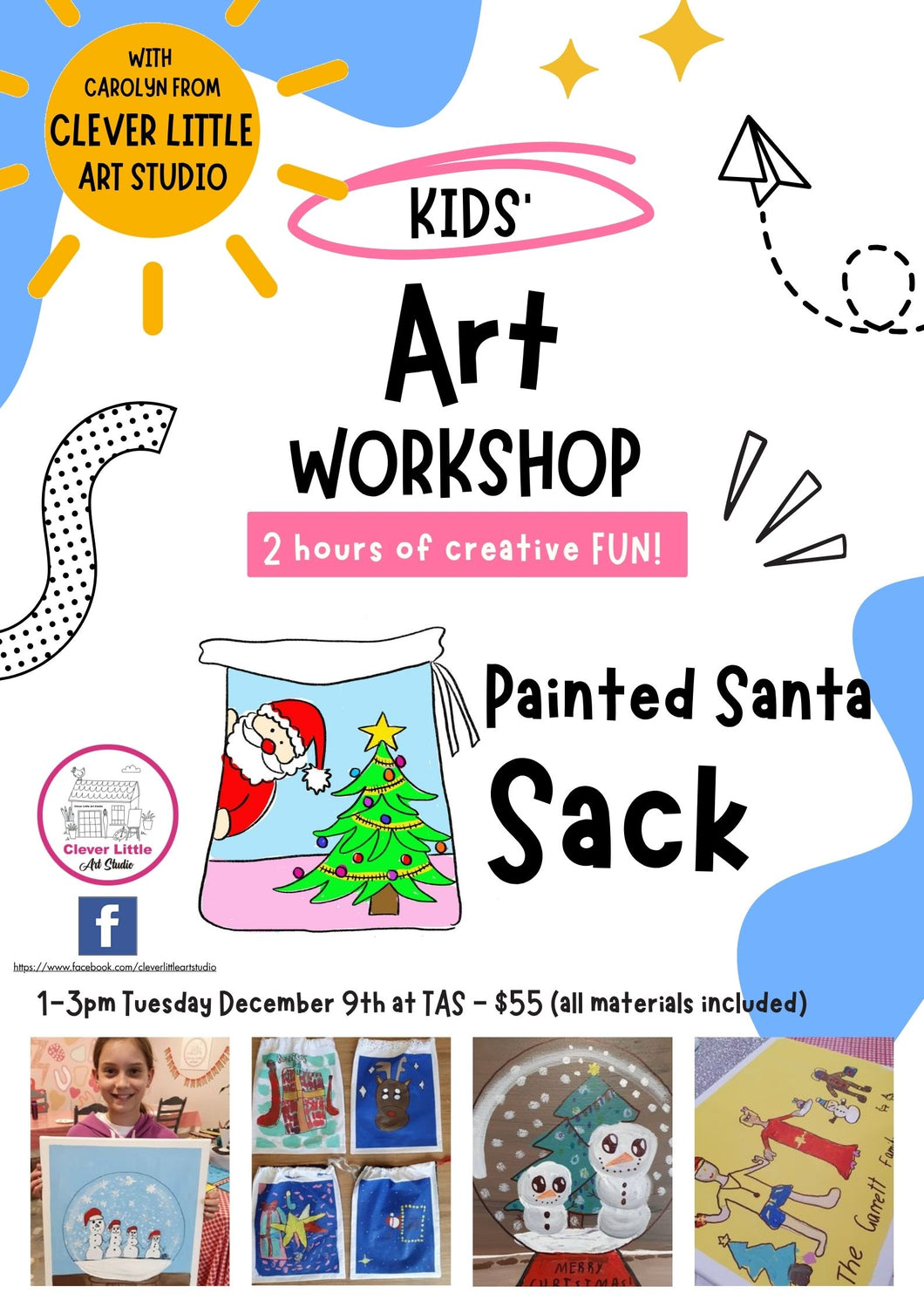 Workshop at Toowoomba Anglican School - SANTA SACK - Tuesday December 9th 1pm-3pm