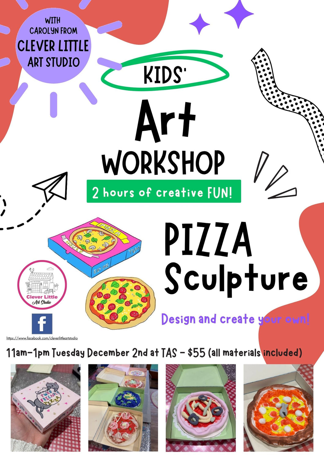 Workshop at Toowoomba Anglican School - PIZZA SCULPTURE - Tuesday December 2nd 11am-1pm